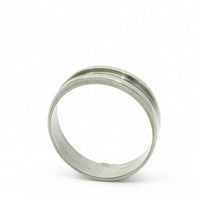 Bague titane rainurée mixte