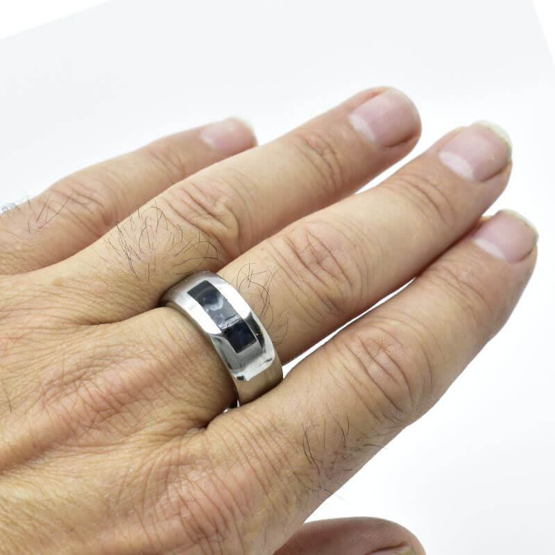 Bague Anneau Bague En Titanium Anneau En Titane Et Argent Pour