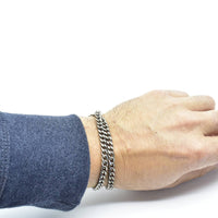 Bracelet double lège à maille en titane ∣ Bijoux Titane France®