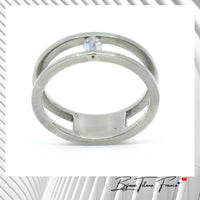 Bague artisanale tendance en titane et pierre naturelle pour hommes ∣ Bijoux Titane France®
