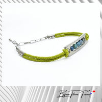 Bracelet en titane métal biocompatible et perles en pierres pour Femme ∣ Bijoux Titane France®