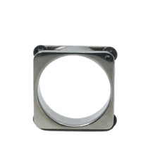 Bague carré orné de pierre noire ∣ Bijoux Titane France®