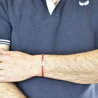 Bracelet  titane et cordon rouge ∣ Bijoux Titane France