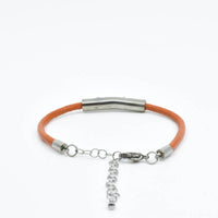 Bracelet pour femme et cuir orange ∣ Bijoux Titane France®