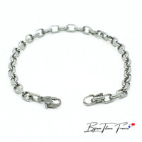 Bracelet maille et fermoir en titane pour homme ∣ Bijoux Titane France®