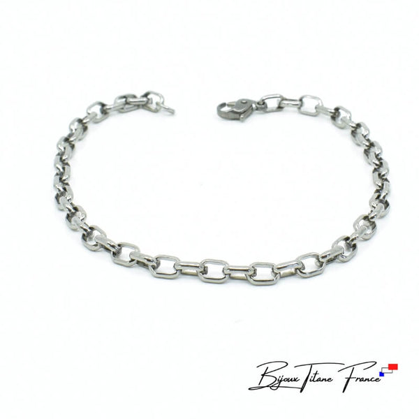 Bracelet maille et fermoir en titane  ∣ Bijoux Titane France®