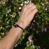 Bracelet en titane et cordon noir pour femme ∣ Bijoux Titane France®