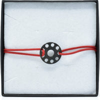 Bracelet  titane et cordon  réglable rouge ∣ Bijoux Titane France