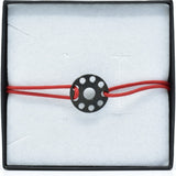 Bracelet  titane et cordon  réglable rouge ∣ Bijoux Titane France