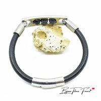 Bracelet Titane et perles noires ∣ Bijoux Titane France®