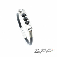 Bracelet Titane et perles noires pour homme ∣ Bijoux Titane France®