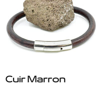 Bracelet cuir homme - Fermoir personnalisable fabrication Made in
