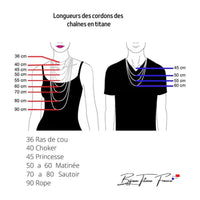 Guide des longueurs de chaine en titane pour Femme ∣ Bijoux Titane France®