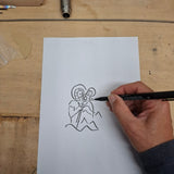 Pendentif Saint Christophe en titane ∣ Bijoux Titane France®