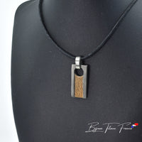 Pendentif en Titane orné de Bois Clair