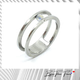 Bague en titane double anneau et perles labradorite pour homme ∣ Bijoux Titane France®