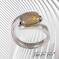 Bague unique en titane et opale pour femme ∣ Bijoux Titane France®