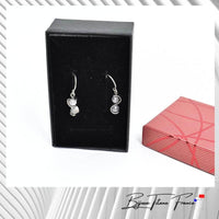 Boucle d'oreille en titane et perle rose ∣ Bijoux Titane France®