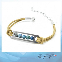 Bracelet cordon et pierre Azurite pour femme ∣ Bijoux Titane France®