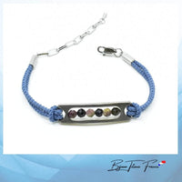 Bracelet en titane et cordon Bleu Jean pour Enfant ∣ Bijoux Titane France®