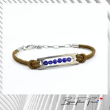 Bracelet titanium et cordon marron ∣ Bijoux Titane France®