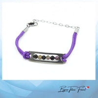 Bracelet en titane et cordon violet pour Enfant ∣ Bijoux Titane France®
