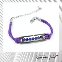 Bracelet artisanal cordon violet  ∣ Bijoux Titane France®