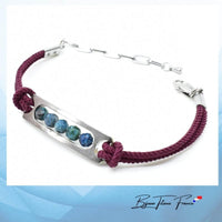 Bracelet titane et perle d' Azurite pour femme ∣ Bijoux Titane France®