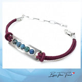 Bracelet titane et perle d' Azurite pour femme ∣ Bijoux Titane France®