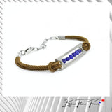 Bracelet titane titanium et perles en pierres naturelles bleu pour femme ∣ Bijoux Titane France®