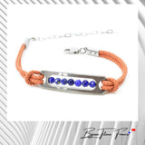 Bracelet talisman et métal biocompatible et perles en pierres pour Femme ∣ Bijoux Titane France®
