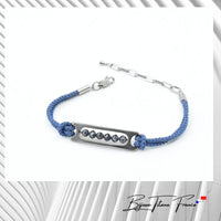 Bracelet titane fait en France et cordon couleur bleu pour femme  ∣ Bijoux Titane France®