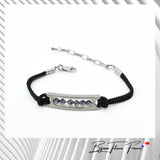 Bracelet titane fait en France et cordon couleur noir pour jeune femme  ∣ Bijoux Titane France®