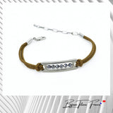 Bracelet titane fait en France et cordon couleur marron pour femme  ∣ Bijoux Titane France®