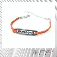 Bracelet titane fait en France et cordon couleur orrange pour femme  ∣ Bijoux Titane France®