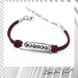 Bracelet titane cordon couleur prune pour femme  ∣ Bijoux Titane France®