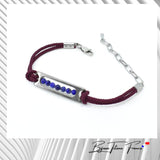 Bracelet en titane et cordon couleur prune  ∣ Bijoux Titane France®
