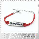 Bracelet fait en France titane cordon couleur prune pour femme  ∣ Bijoux Titane France®