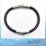 Bijou en titane bracelet en cuir pour homme et perles en pierres naturelles de Cornaline ∣ Bijoux Titane France®