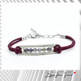Bracelet titane serti de pierre en Iolite personnalisable ∣ Bijoux Titane France®