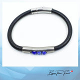 Bracelet en titane made in France pour homme et perles de Lapis ∣ Bijoux Titane France®