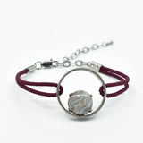 Bracelet en titane et cordon prune ∣ Bijoux Titane France®