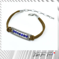 Bracelet cordon en titane et pierre gemmes pour femme ∣ Bijoux Titane France®