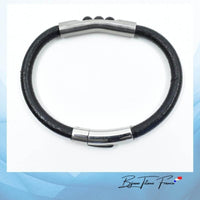 Bijou bracelet personnalisable en titane titanium et perles en pierres pour homme ∣ Bijoux Titane France®