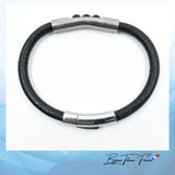 Bijou bracelet personnalisable en titane titanium et perles en pierres pour homme ∣ Bijoux Titane France®