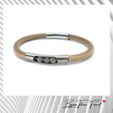 Bracelet en tube de titane pour Homme et perles en pierres naturelles ∣ Bijoux Titane France®