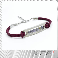 Bracelet titane et cordon bordeaux ∣ Bijoux Titane France®