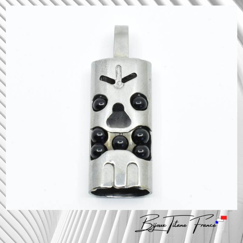 Collier Tiki Taku Argent Rhodié 925 Perle de Tahiti Collier Tiki Taku Argent Rhodié 925 Perle de Tahiti