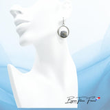 Boucle d'oreille serti d'une pierre naturelle multicolore la Labradorite  ∣ Bijoux Titane France® Lab