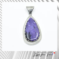 Pendentif en titane pour femme serti d’une pierre violette ∣ Bijoux Titane France®